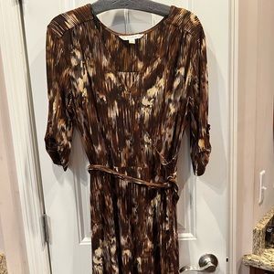 AA Studio Brown Print Dress Sz 16